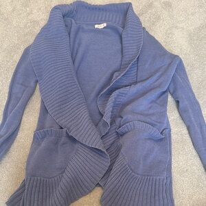 Silence + Noise Indigo Ribbed Cardigan